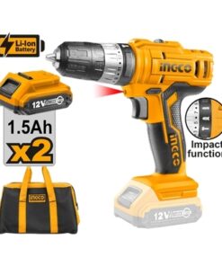 CIDLI1222 สว่านกระแทกไร้สาย 12V. INGCO (แบต2+ที่ชาร์จ1)