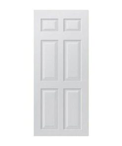 LYNN ประตู UPVC ภายนอก บานลูกฟัก ลายไม้ สีขาว FT03